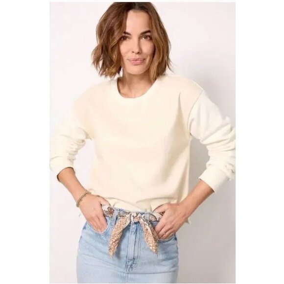 Evereve Tops - NWT Evereve Kimberly Faux Leather Sweatshirt Size L